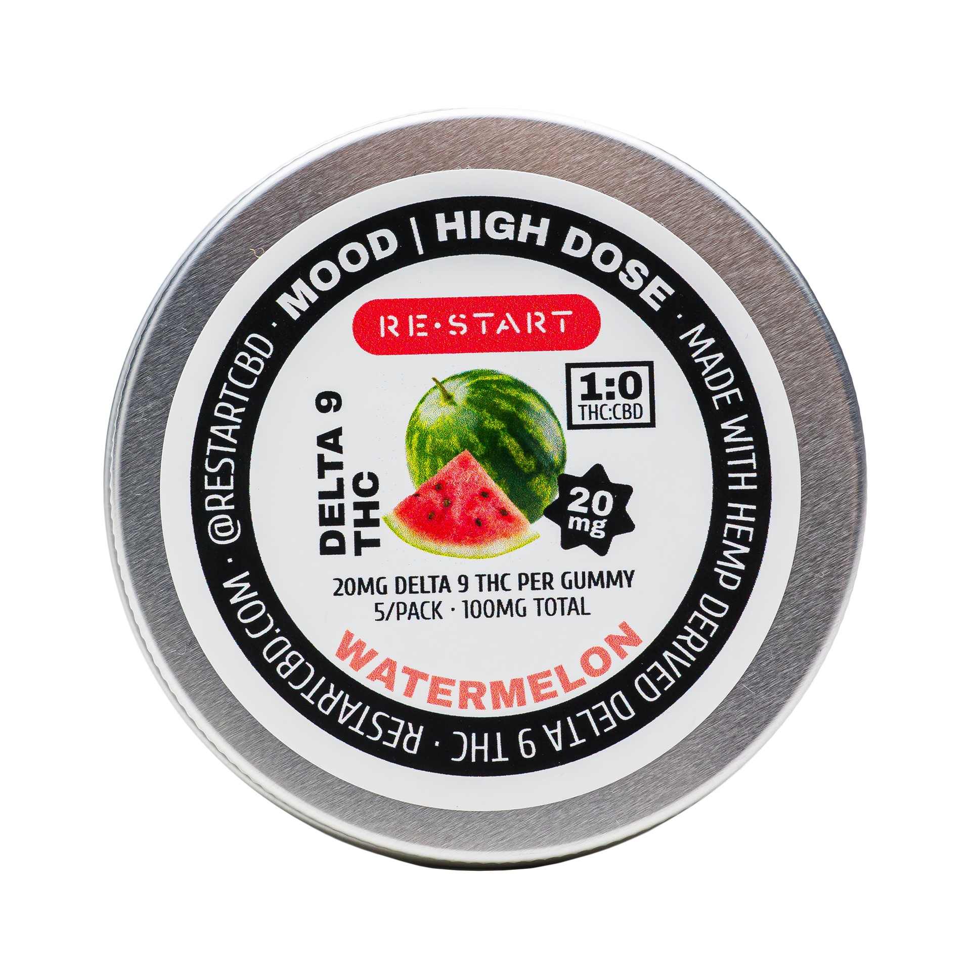 Delta 9 THC 20MG Gummies Watermelon / 5-count